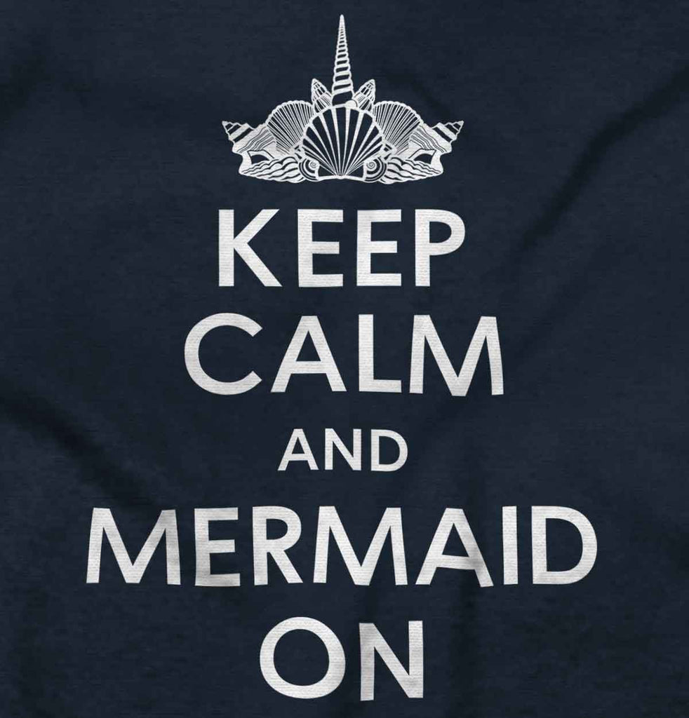 Keep Calm Mermaid On Romper Bodysuit-Direct To Garment Print-Brisco Baby