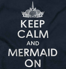Keep Calm Mermaid On Romper Bodysuit-Direct To Garment Print-Brisco Baby