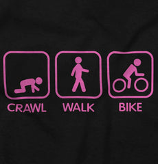 Crawl Walk Bike Toddler Ruffle Bottom Tee-Direct To Garment Print-Brisco Baby