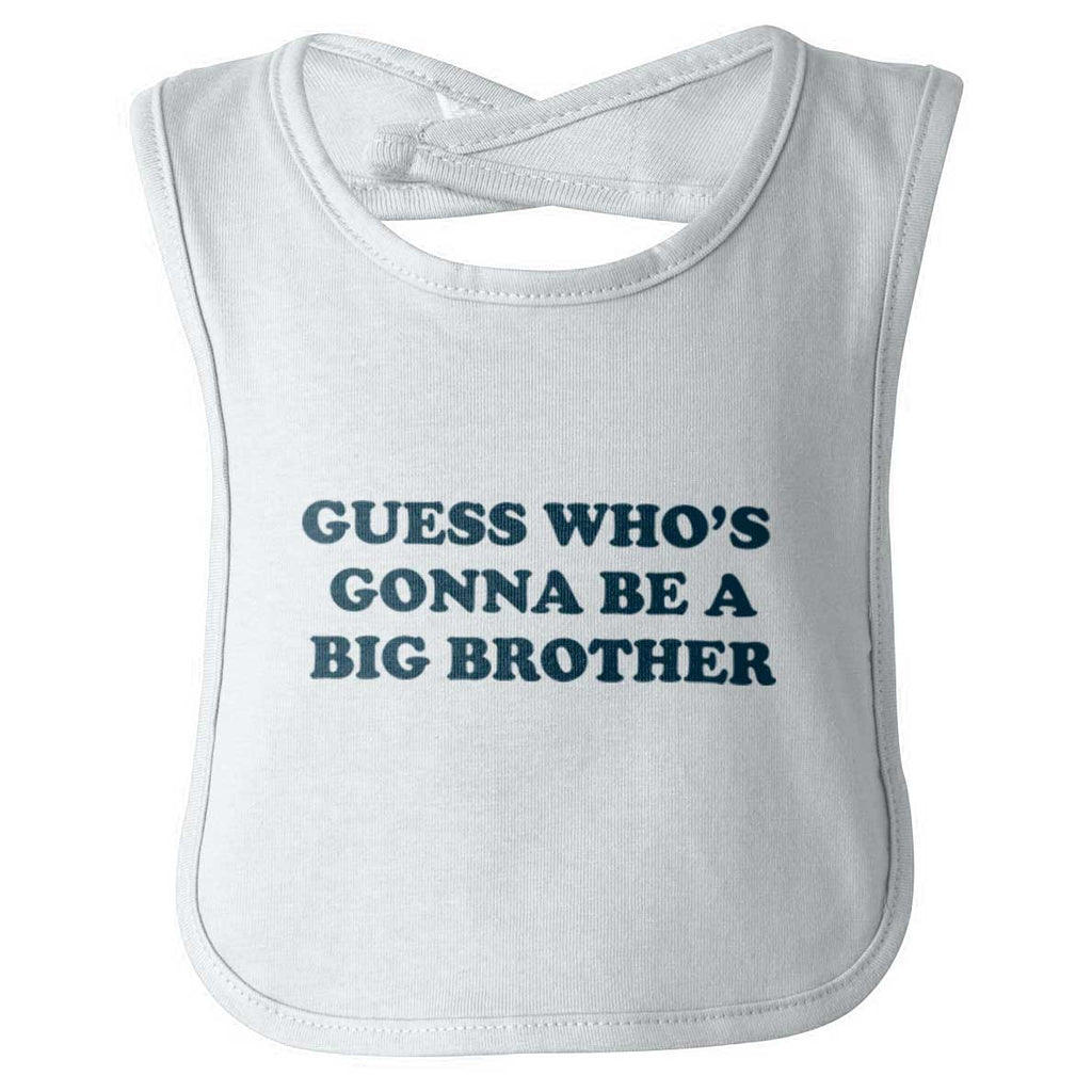 Guess Who's Gonna Be A Big Brother Infant Baby Bib-Direct To Garment Print-Brisco Baby