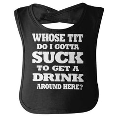 Get A Drink Infant Baby Bib-Direct To Garment Print-Brisco Baby