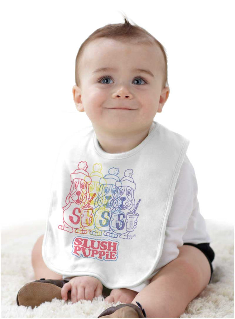 Rainbow Puppie Infant Baby Bib-Direct To Garment Print-Brisco Baby