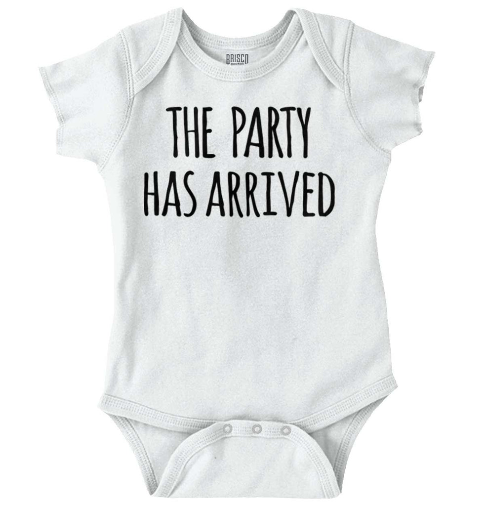The Party Has Arrived Romper Bodysuit-Direct To Garment Print-Brisco Baby
