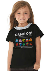 Game On Pac-Man Toddler Ruffled Trim T-Shirt-Direct To Garment Print-Brisco Baby