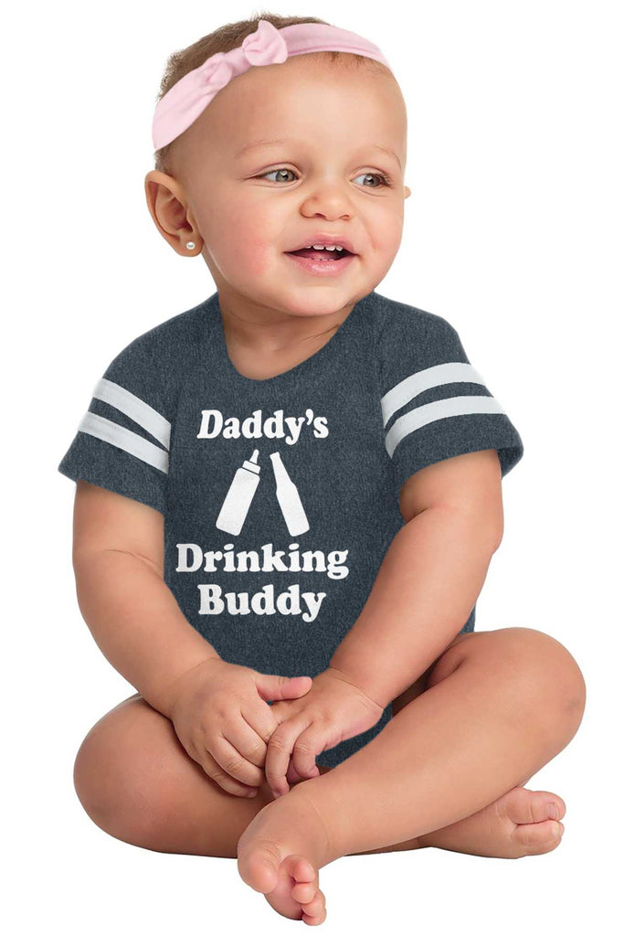 Drinking Buddy Football Romper Bodysuit-Direct To Garment Print-Brisco Baby