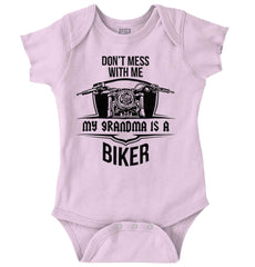 Biker Grandma Romper Bodysuit-Direct To Garment Print-Brisco Baby
