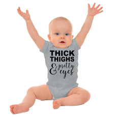 Thick Thighs Romper Bodysuit-Direct To Garment Print-Brisco Baby