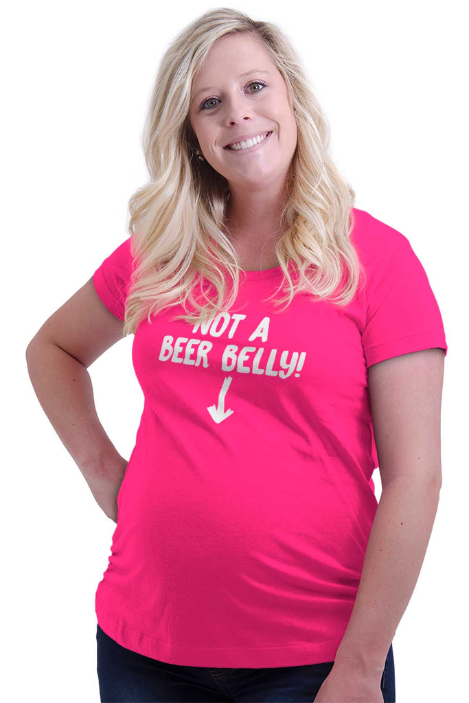 Not A Beer Belly Maternity T-Shirt-Direct To Garment Print-Brisco Baby