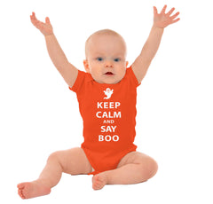 Say Boo Romper Bodysuit-Direct To Garment Print-Brisco Baby