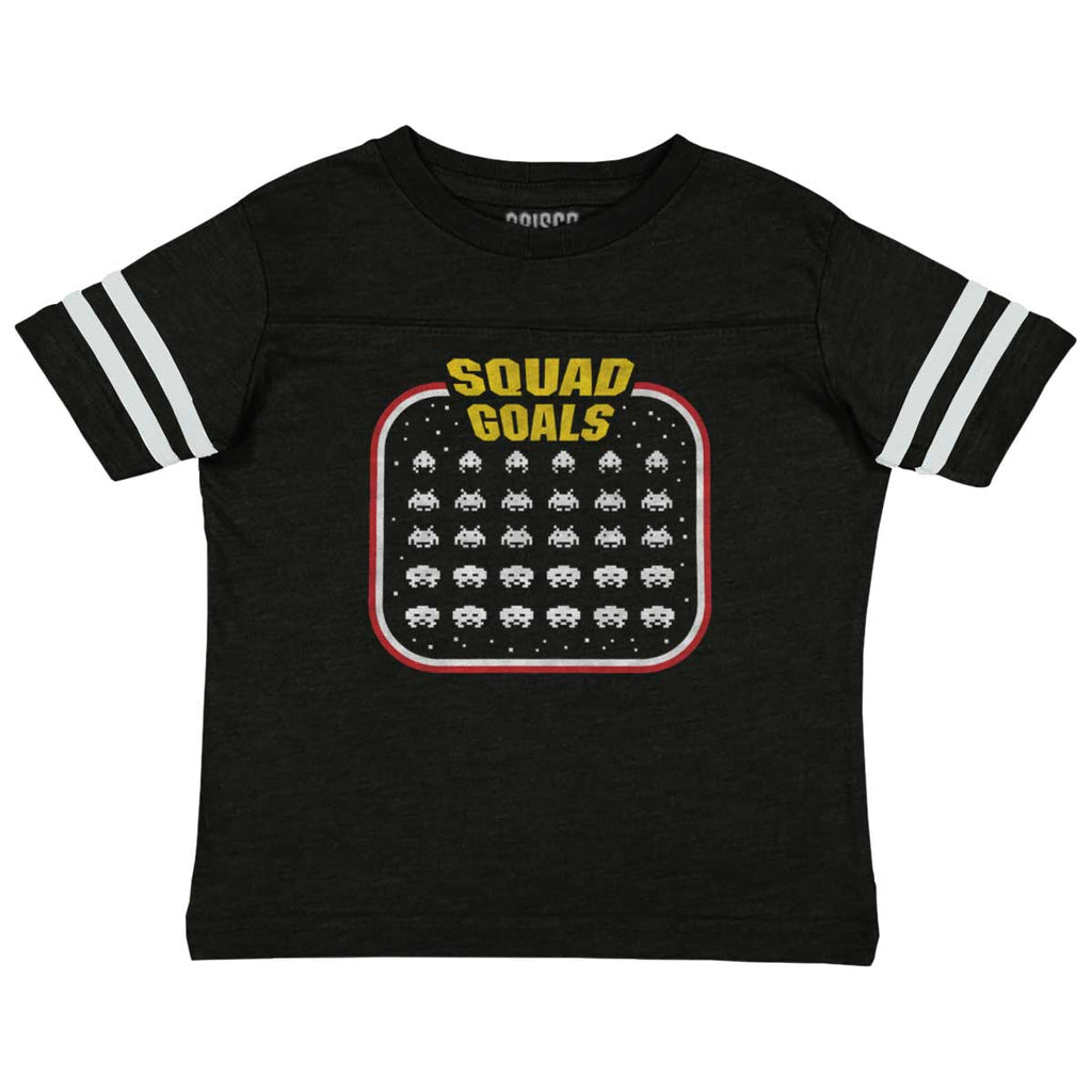Squad Goals Video Gaming Nerd Toddler Football Jersey Tee-Direct To Garment Print-Brisco Baby