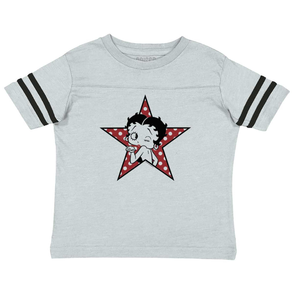 Betty Star Toddler Football Jersey Tee-Direct To Garment Print-Brisco Baby