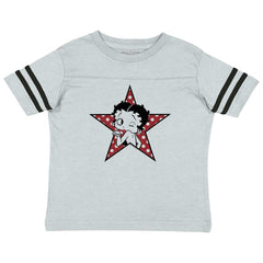 Betty Star Toddler Football Jersey Tee-Direct To Garment Print-Brisco Baby