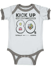 Kick Up The 80s Baby Ruffled Trim Romper-Direct To Garment Print-Brisco Baby