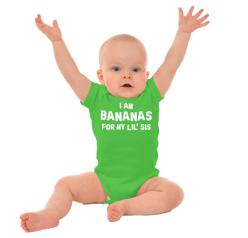 Bananas For Lil Sis Romper Bodysuit-Direct To Garment Print-Brisco Baby