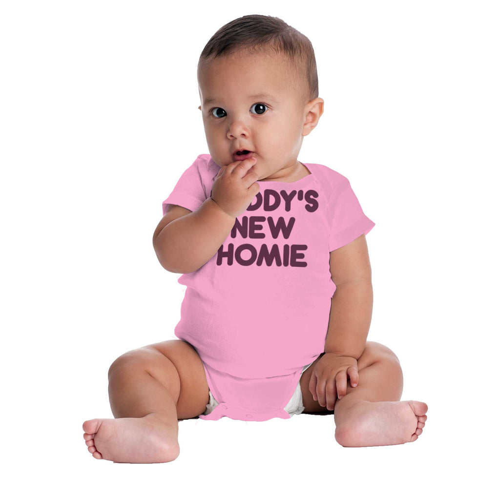 Daddy's New Homie Romper Bodysuit-Direct To Garment Print-Brisco Baby
