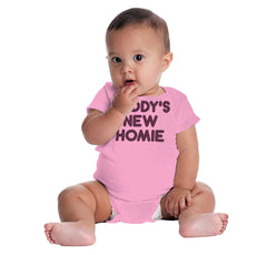 Daddy's New Homie Romper Bodysuit-Direct To Garment Print-Brisco Baby