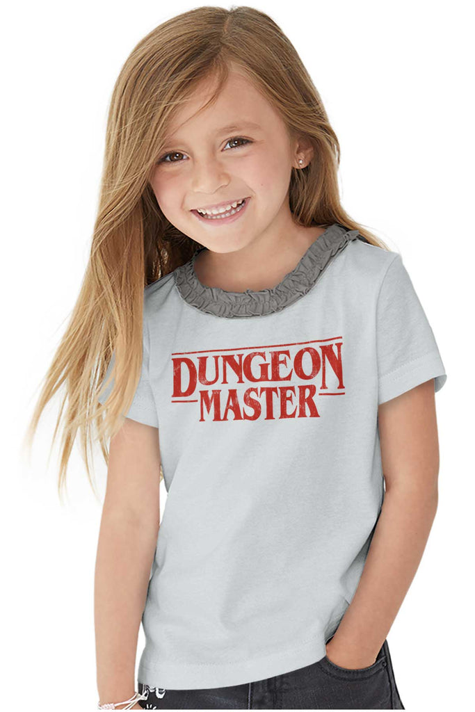 Dungeon Masters TV Show Nerd Toddler Ruffled Trim T-Shirt-Direct To Garment Print-Brisco Baby
