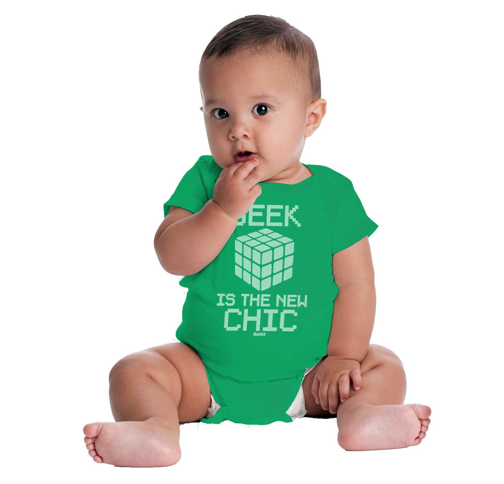 Geek Chic Cube Romper Bodysuit-Direct To Garment Print-Brisco Baby