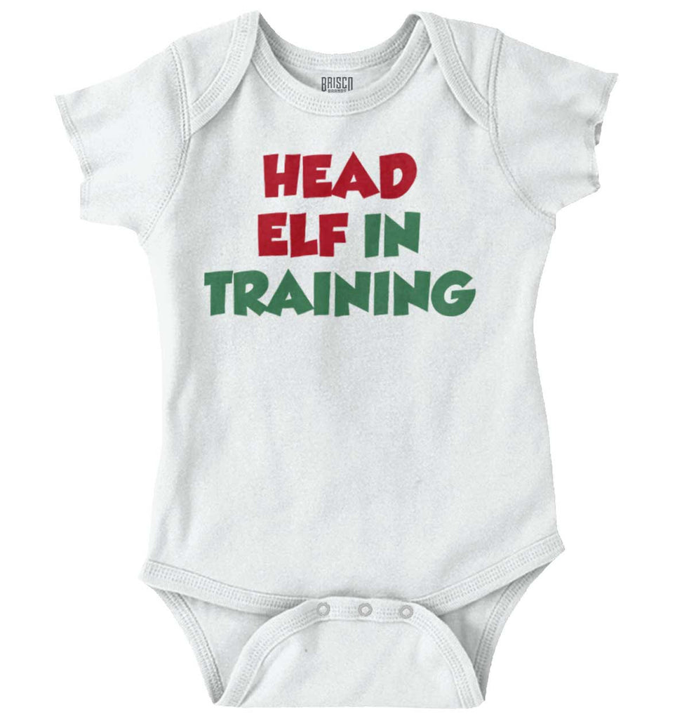 Head Elf Training Romper Bodysuit-Direct To Garment Print-Brisco Baby