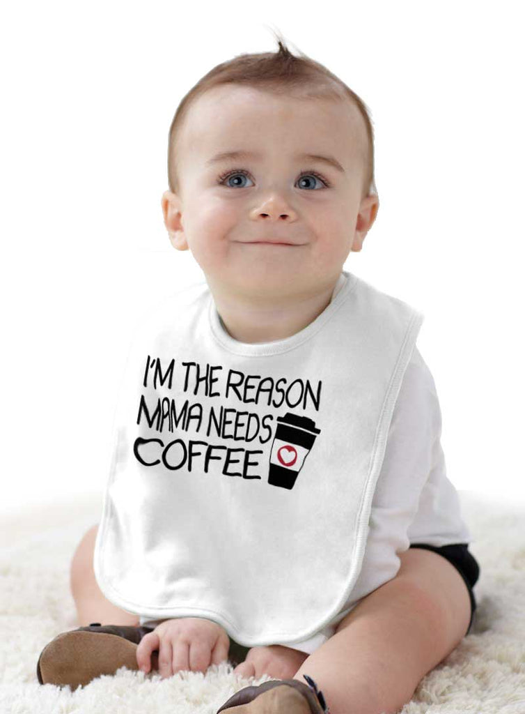 Mama Needs Coffee Infant Baby Bib-Direct To Garment Print-Brisco Baby