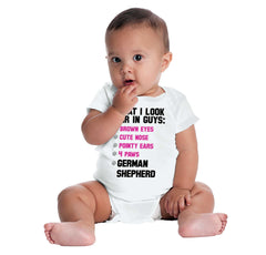 German Shepherd List Romper Bodysuit-Direct To Garment Print-Brisco Baby