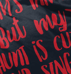 Aunt is Single Baby Ruffled Trim Romper-Direct To Garment Print-Brisco Baby