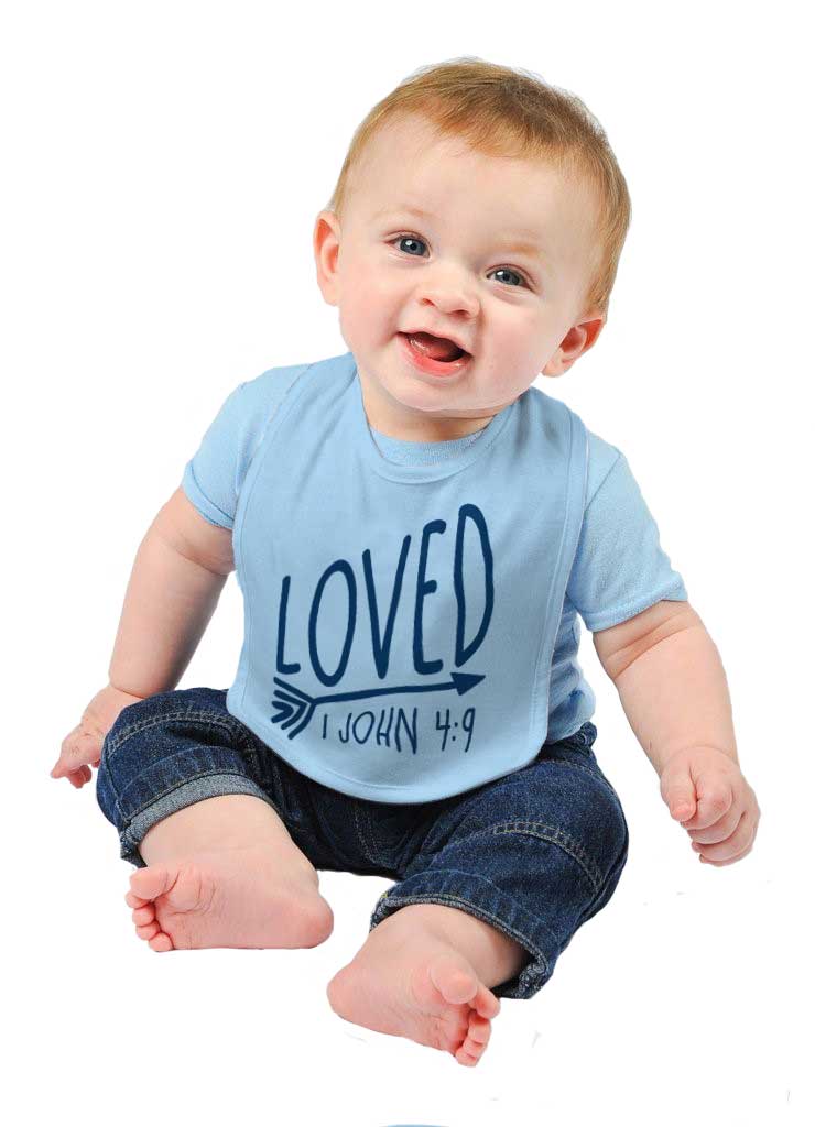 Loved Infant Baby Bib-Direct To Garment Print-Brisco Baby