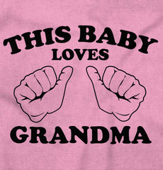 Baby Loves Grandma Infant Baby Bib-Direct To Garment Print-Brisco Baby