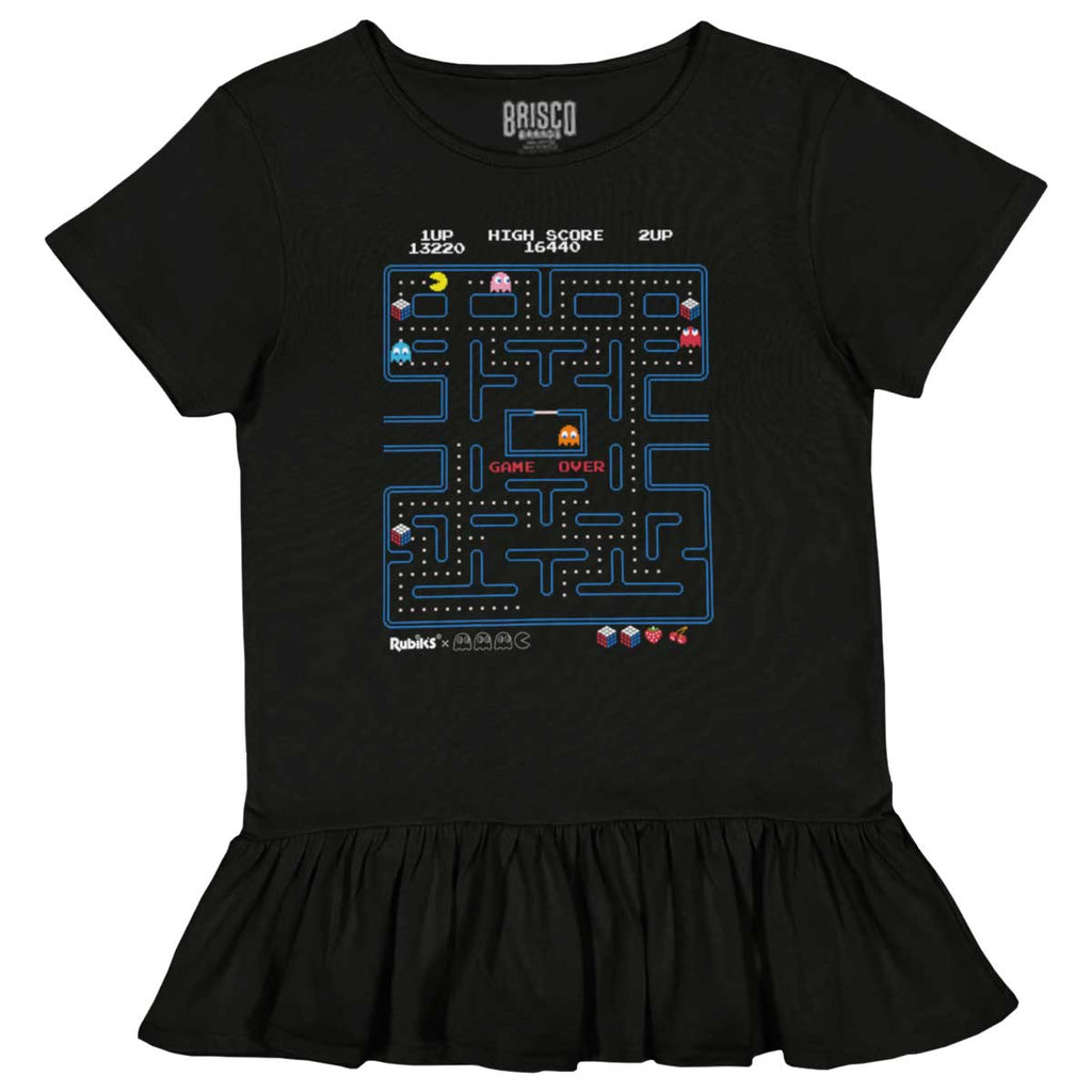 Game Screen Toddler Ruffle Bottom Tee-Direct To Garment Print-Brisco Baby