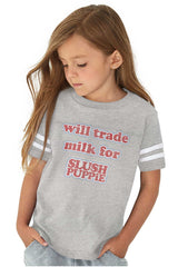 Milk For Slush Puppie Toddler Football Jersey Tee-Direct To Garment Print-Brisco Baby