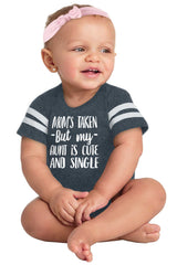 Aunt is Single Football Romper Bodysuit-Direct To Garment Print-Brisco Baby