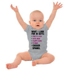 Cocker Spaniel List Romper Bodysuit-Direct To Garment Print-Brisco Baby