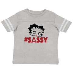 Cartoon Sassy Toddler Football Jersey Tee-Direct To Garment Print-Brisco Baby