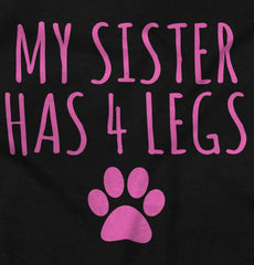 Sister has 4 legs Toddler Ruffled Trim T-Shirt-Direct To Garment Print-Brisco Baby