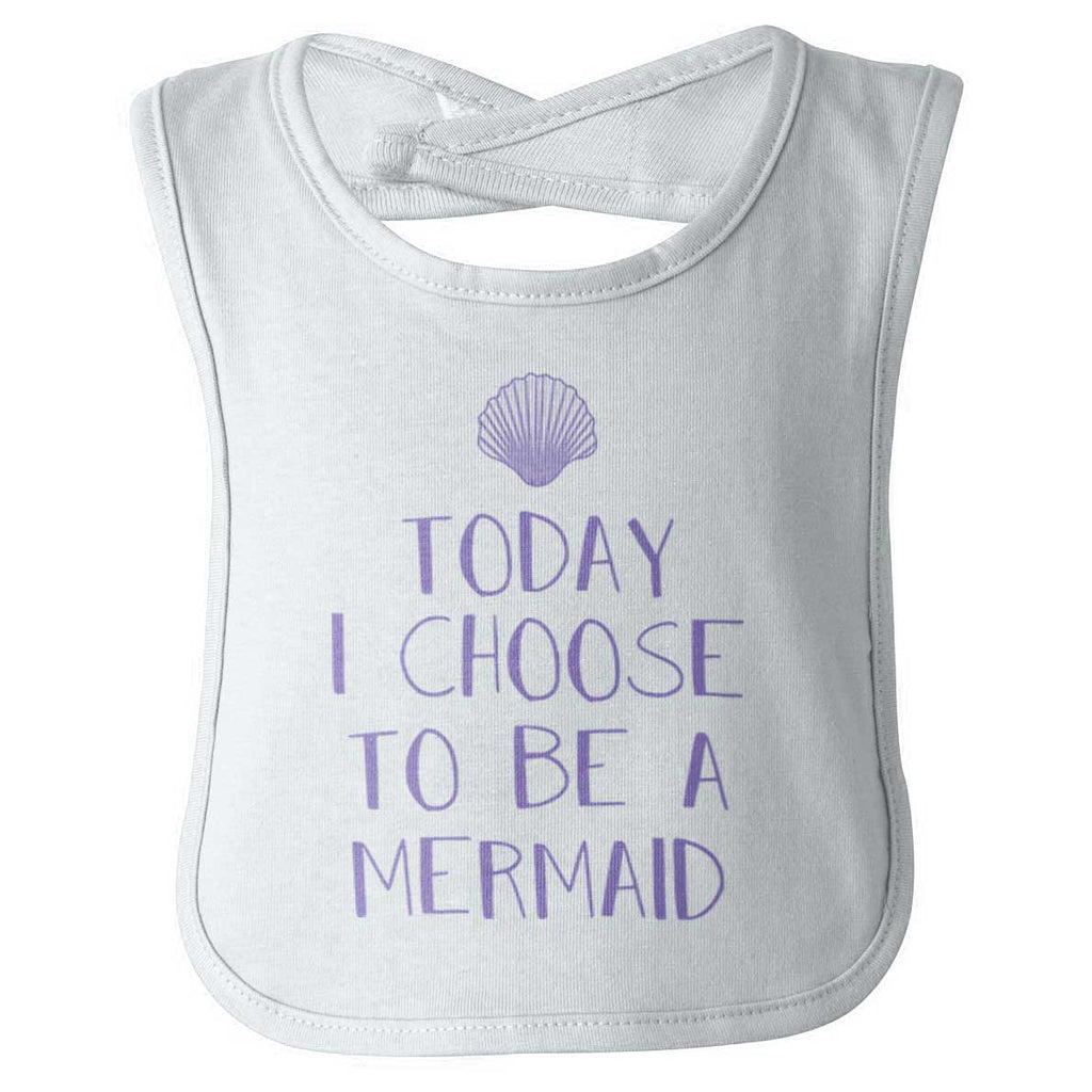 Choose To Be Mermaid Infant Baby Bib-Direct To Garment Print-Brisco Baby