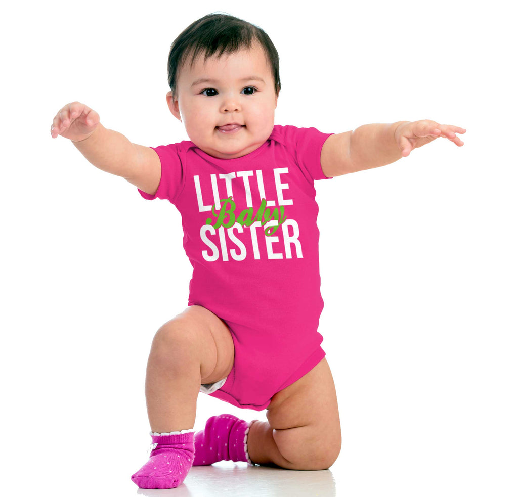 Little Baby Sister Romper Bodysuit-Direct To Garment Print-Brisco Baby