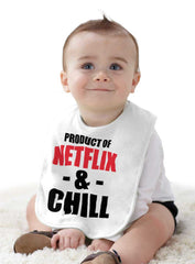 Netflix & Chill Infant Baby Bib-Direct To Garment Print-Brisco Baby