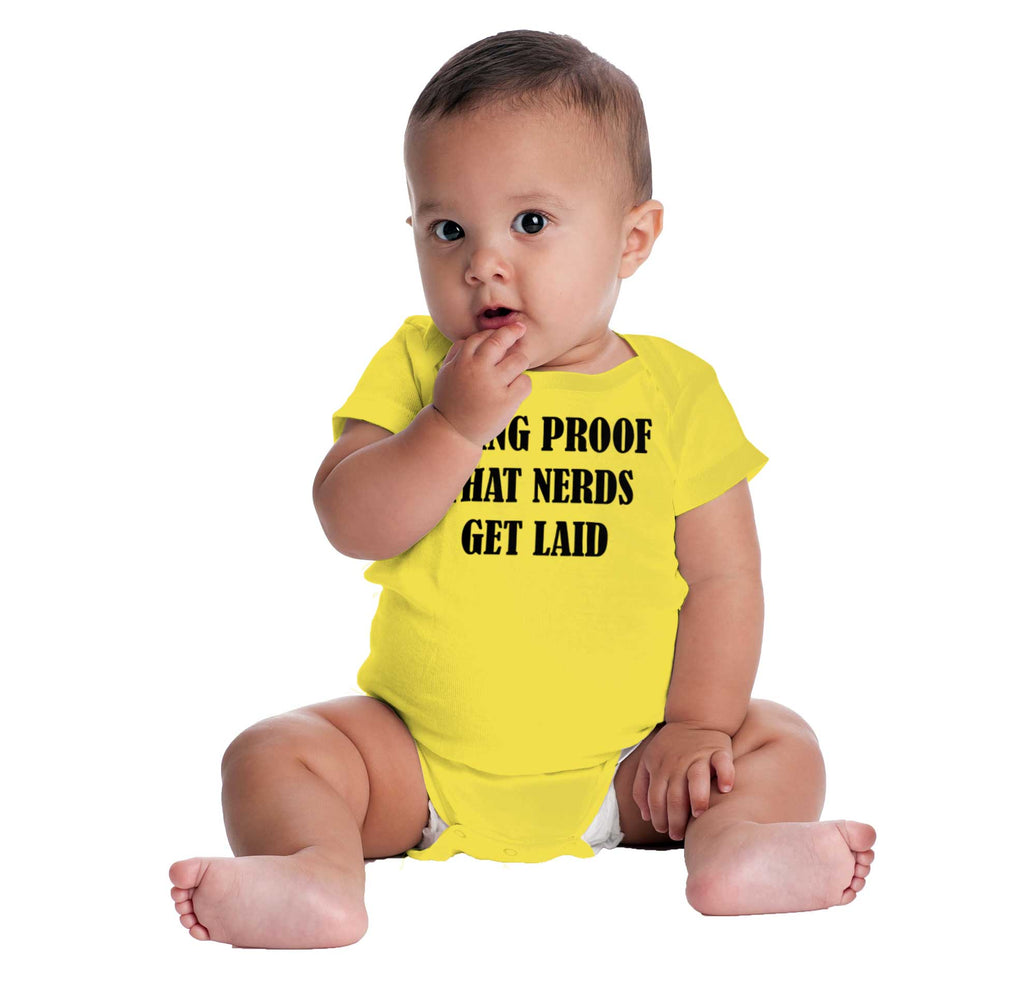 Nerds Get Laid Romper Bodysuit-Direct To Garment Print-Brisco Baby