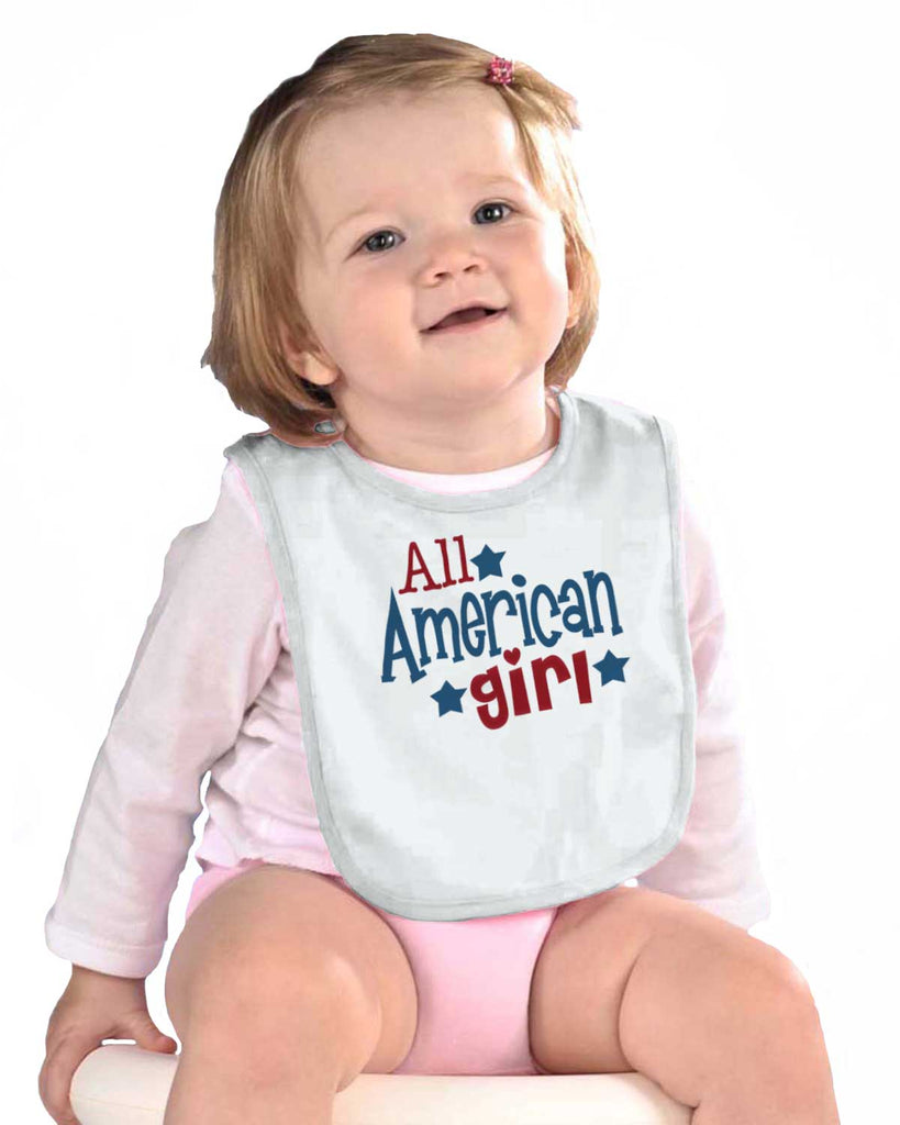 All American Girl Infant Baby Bib-Direct To Garment Print-Brisco Baby