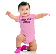 That’s What She Said Romper Bodysuit-Direct To Garment Print-Brisco Baby