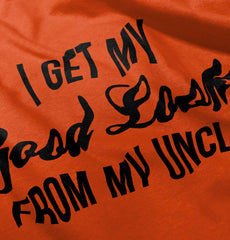 Good Looks From Uncle Romper Bodysuit-Direct To Garment Print-Brisco Baby