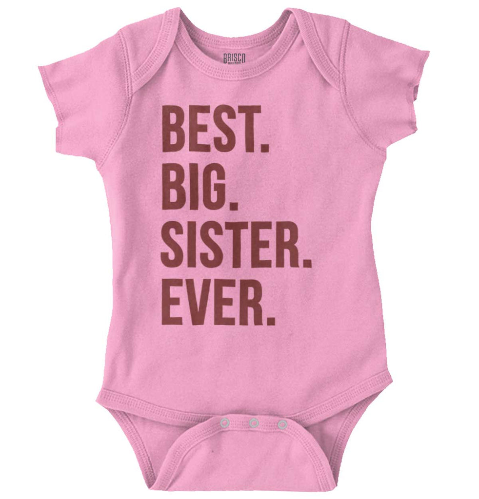 Best Big Sister Ever Romper Bodysuit-Direct To Garment Print-Brisco Baby