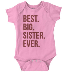 Best Big Sister Ever Romper Bodysuit-Direct To Garment Print-Brisco Baby
