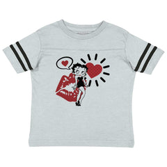 Cartoon Betty Toddler Football Jersey Tee-Direct To Garment Print-Brisco Baby