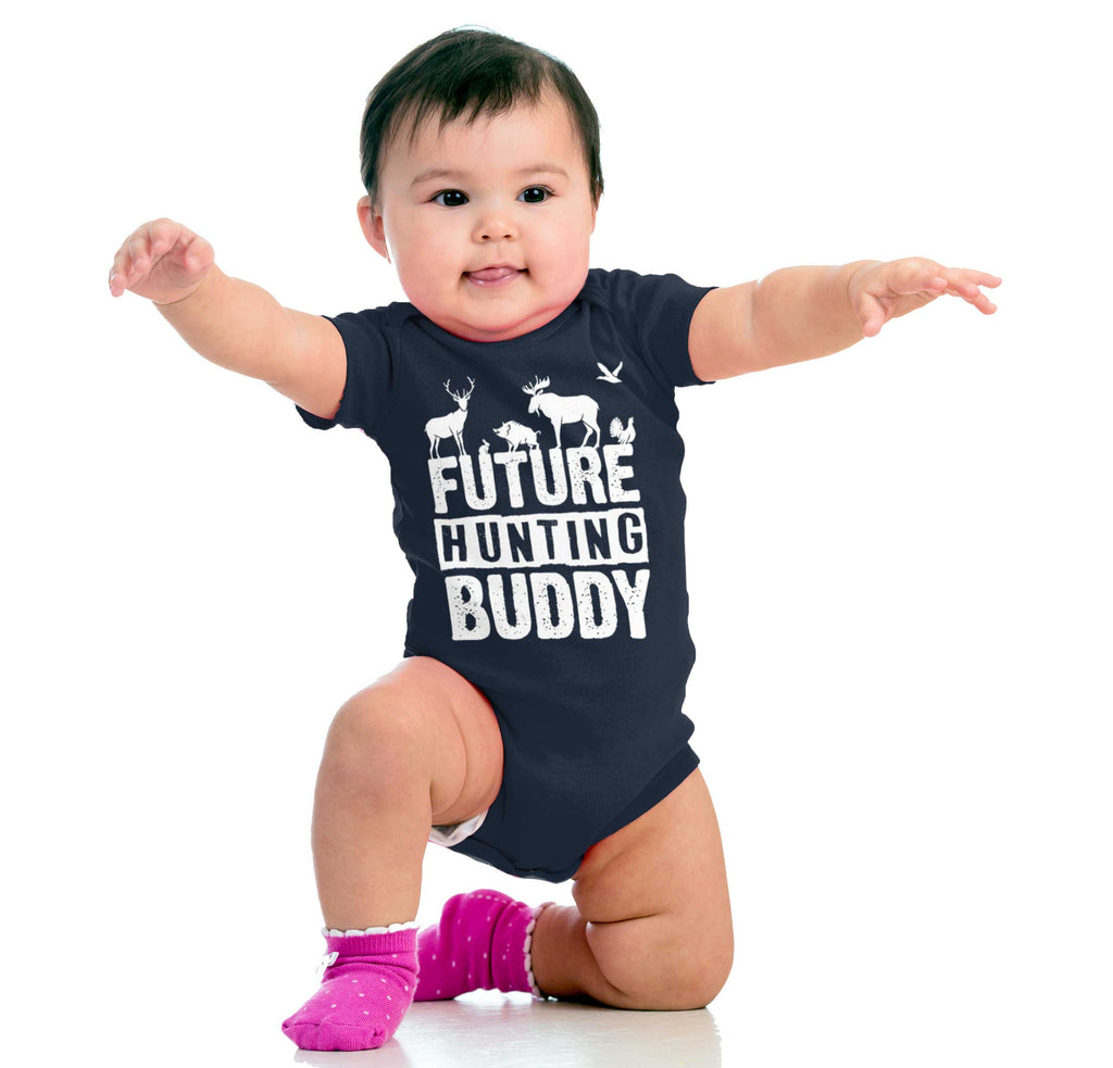 Future Deer Hunting Bud Romper Bodysuit-Direct To Garment Print-Brisco Baby
