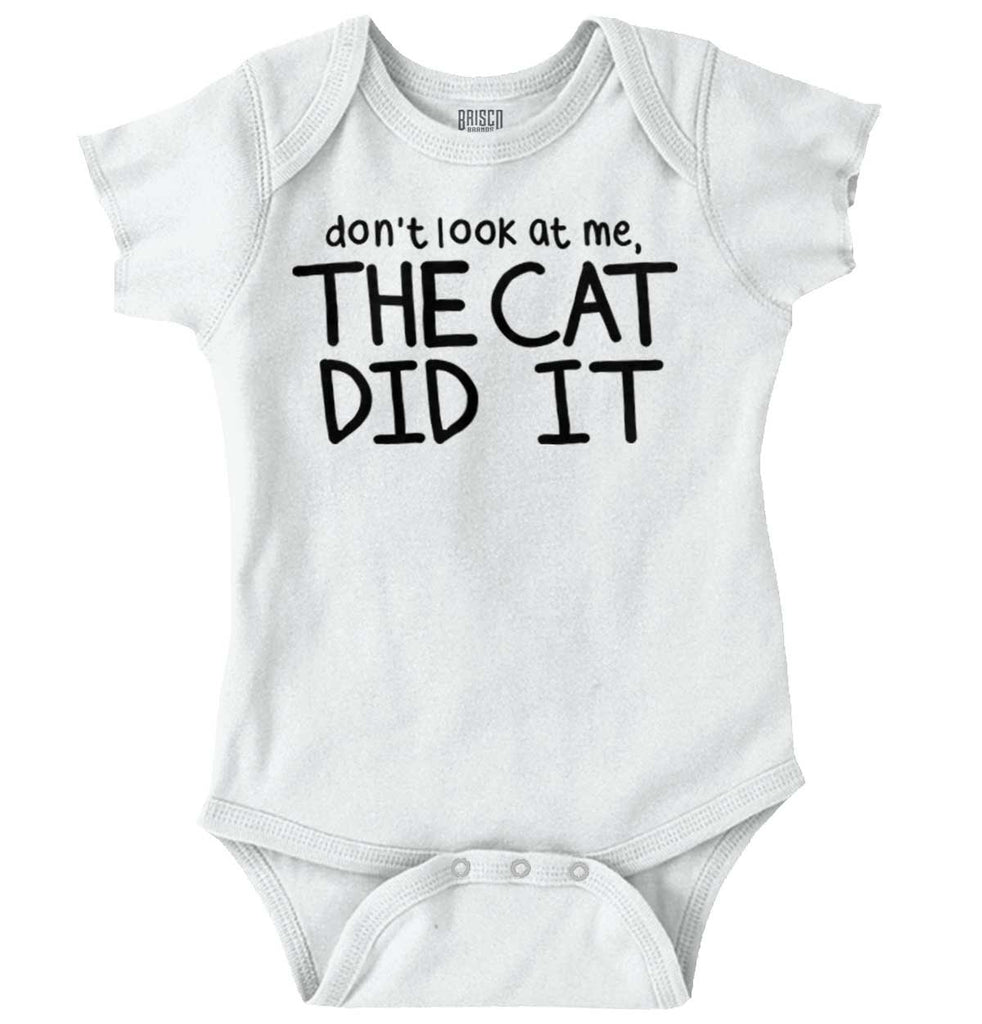 Cat Did It Romper Bodysuit-Direct To Garment Print-Brisco Baby