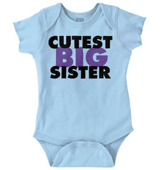 Cutest Big Sister Romper Bodysuit-Direct To Garment Print-Brisco Baby