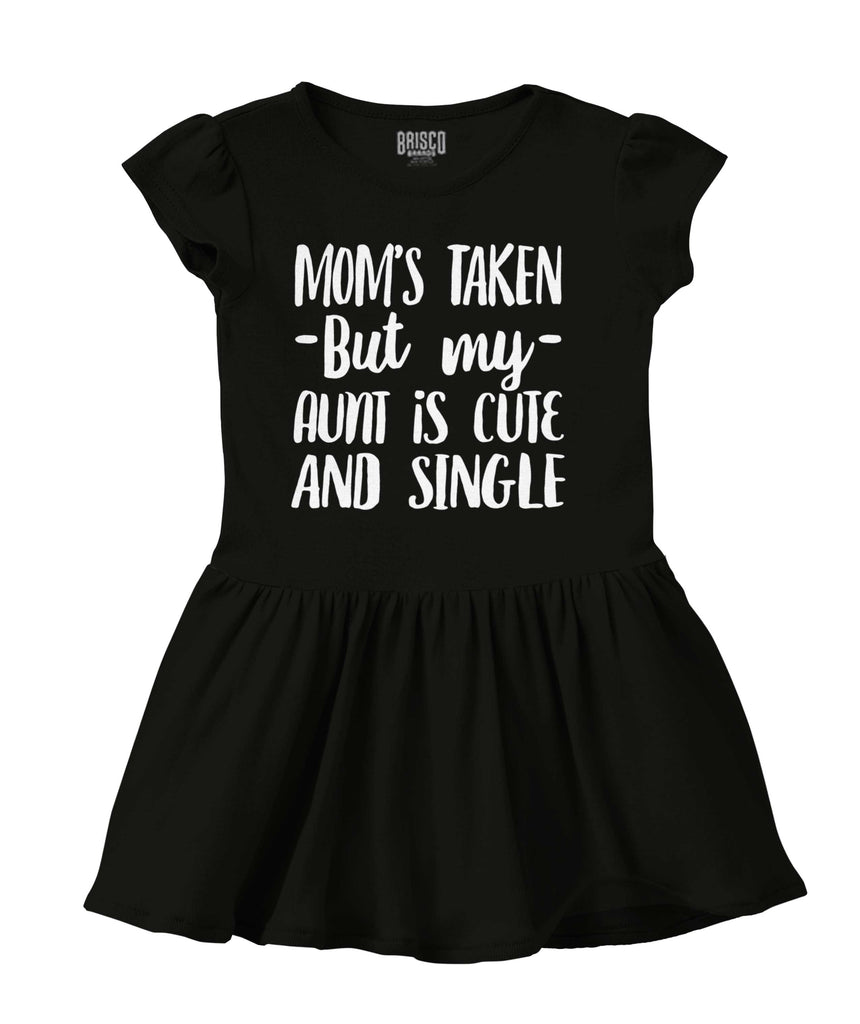 Aunt is Single Solid Baby Infant Dress-Direct To Garment Print-Brisco Baby