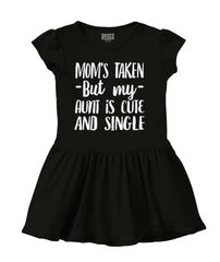 Aunt is Single Solid Baby Infant Dress-Direct To Garment Print-Brisco Baby
