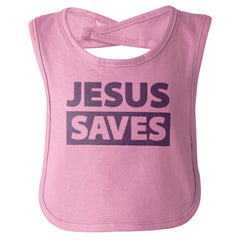Jesus Saves Infant Baby Bib-Direct To Garment Print-Brisco Baby